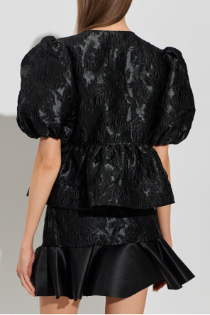 Ganni Top mit Blumenmotiv