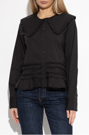 Ganni Top z falbanami