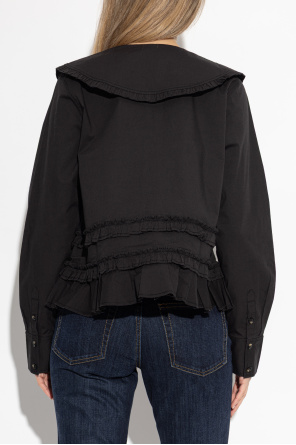 Ganni Top z falbanami