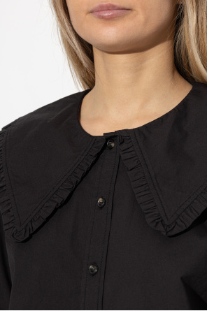 Ganni Top z falbanami