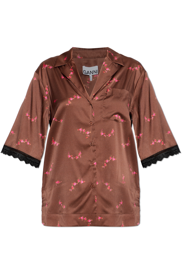 Shirt with floral motif od Ganni