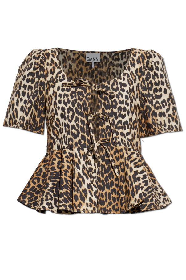 Top with animal motif od Ganni