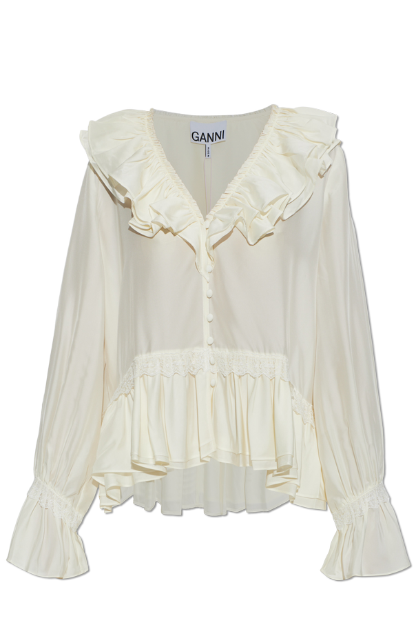 Satin Top with Ruffles od Ganni