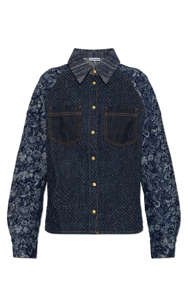 Denim Shirt with Floral Motif od Ganni
