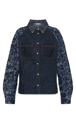 Camisa vaquera con estampado floral