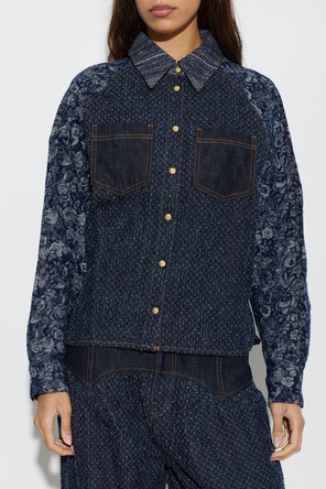 Ganni Camisa vaquera con estampado floral