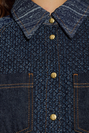 Ganni Camisa vaquera con estampado floral