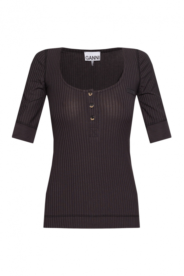 Ganni Ribbed top