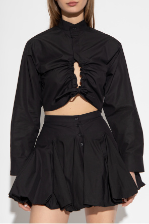 Alaïa Cropped shirt with stand collar