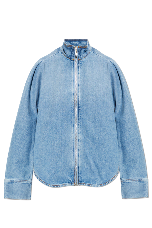 Denim jacket with stand-up collar od Alaïa
