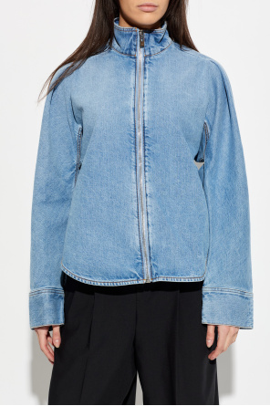 Alaïa Denim jacket with stand-up collar