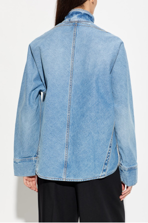 Alaïa Denim jacket with stand-up collar