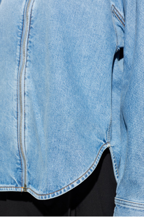 Alaïa Denim jacket with stand-up collar