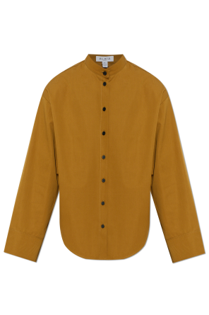Cotton shirt with a stand-up collar