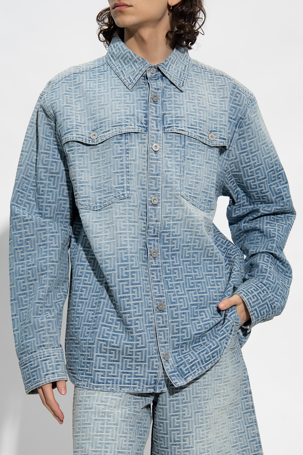 balmain Hat Denim shirt