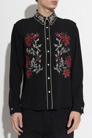 Amiri Camisa con bordado y lentejuelas brillantes