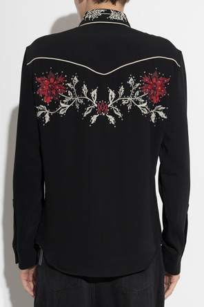 Amiri Camisa con bordado y lentejuelas brillantes