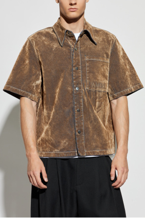 Amiri Hemd mit Samtbesatz