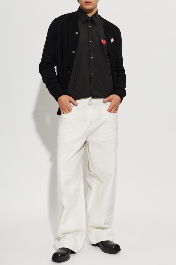 Comme des Garçons Play Camisa de algodón con parche con logo