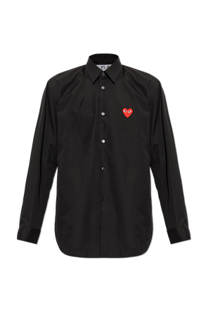 Cotton shirt with logo patch