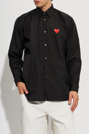 Comme des Garçons Play Camisa de algodón con parche con logo