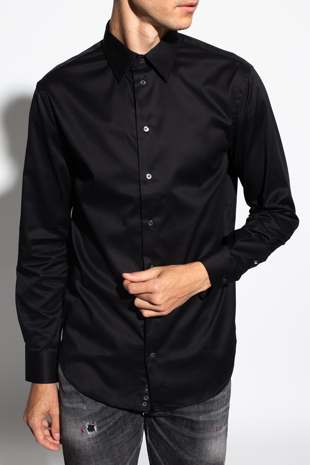 Emporio logo-plaque armani Cotton shirt