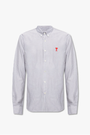Pinstripe shirt od A BATHING APE® embroidered Japan logo hoodie