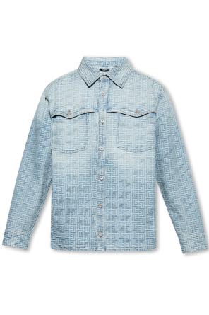 balmain cotton checked shirt