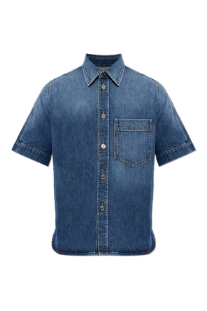 Short-sleeve denim shirt