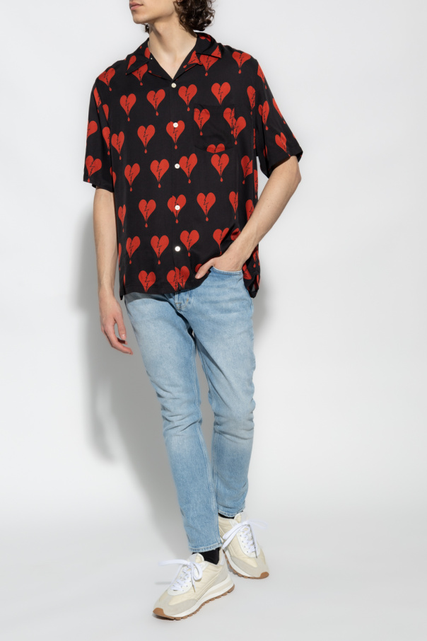 AllSaints ‘Breakup’ Crepe shirt with heart motif