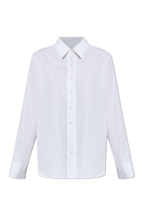 Cotton shirt with embroidered logo