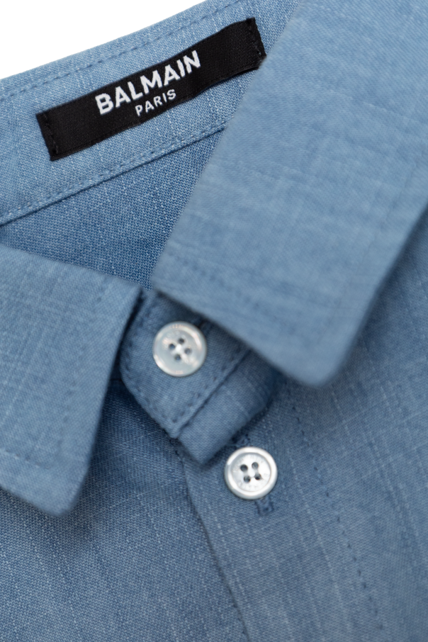 Balmain Kids Koszula z wyszytym logo