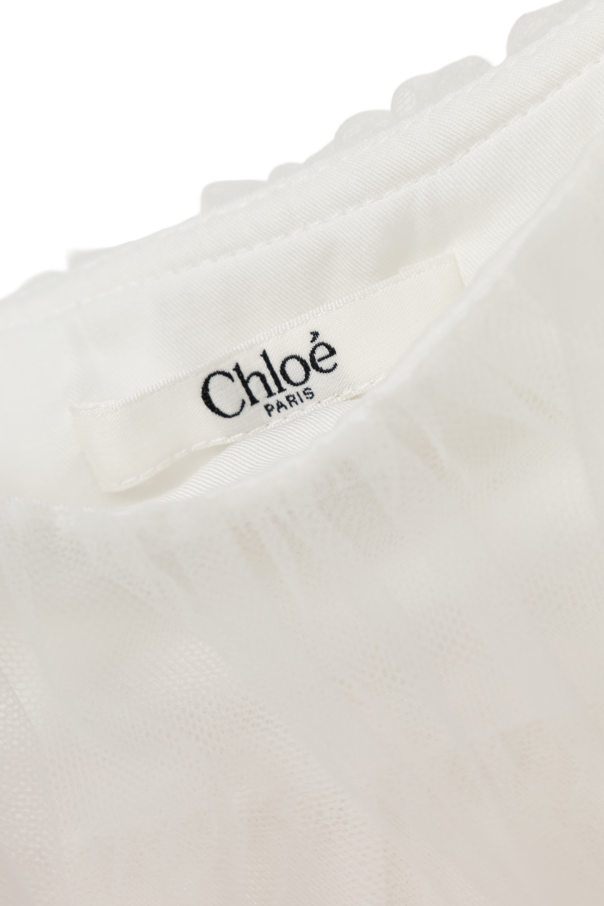 Chloé Kids Tulle top with embroidery