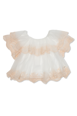 Tulle top with embroidery