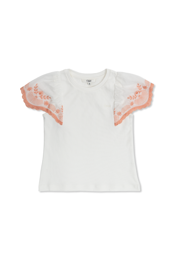 Top with embroidery on sleeves od Chloé Kids