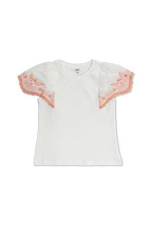 Top with embroidery on sleeves