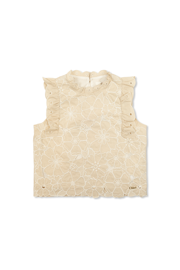 Turtleneck with application logo od Chloé Kids