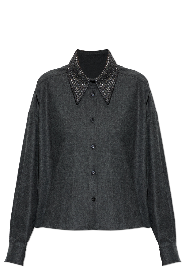 Wool shirt with decorative collar od Fabiana Filippi