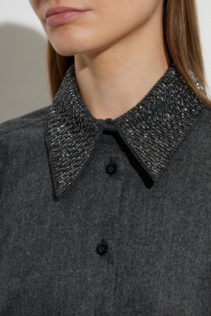 Fabiana Filippi Camisa de lana con cuello decorativo