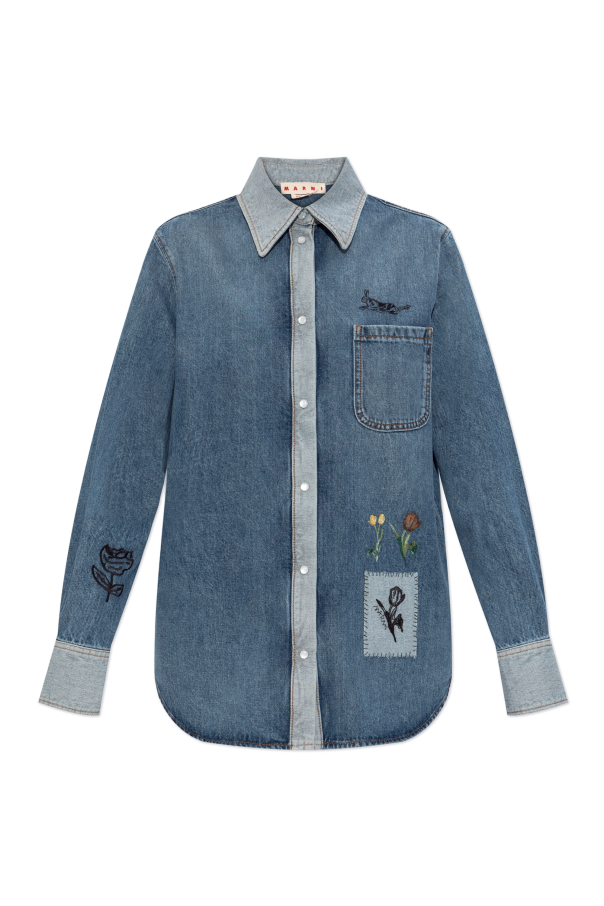 Denim shirt with logo od Marni
