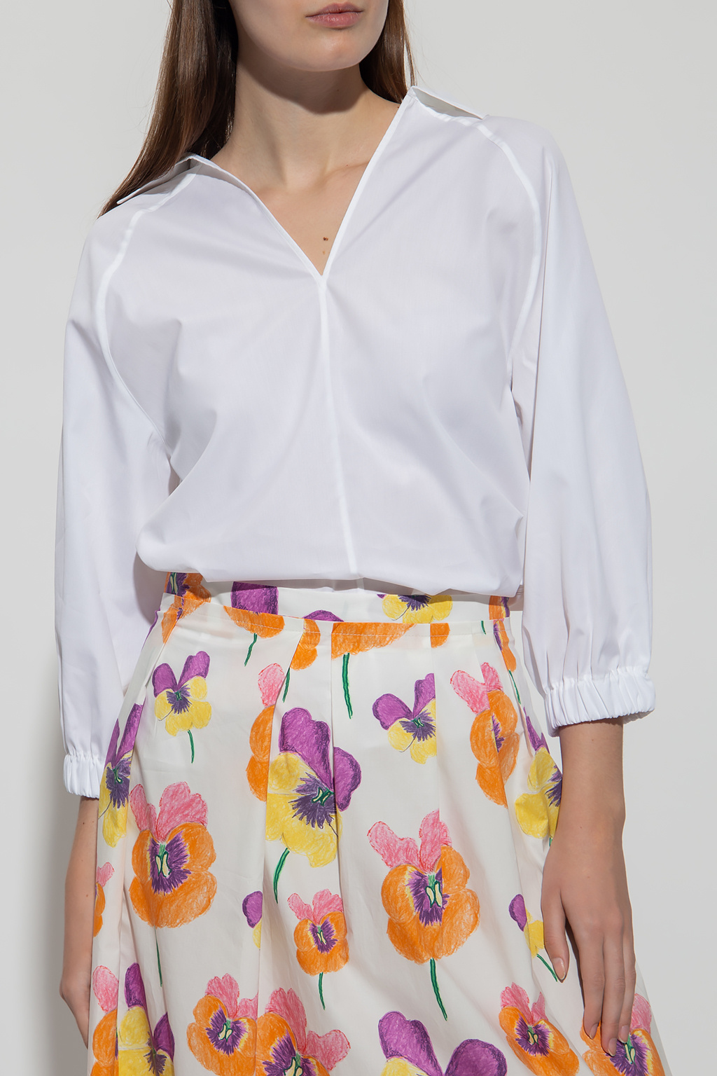 Marni Cotton top with puff sleeves