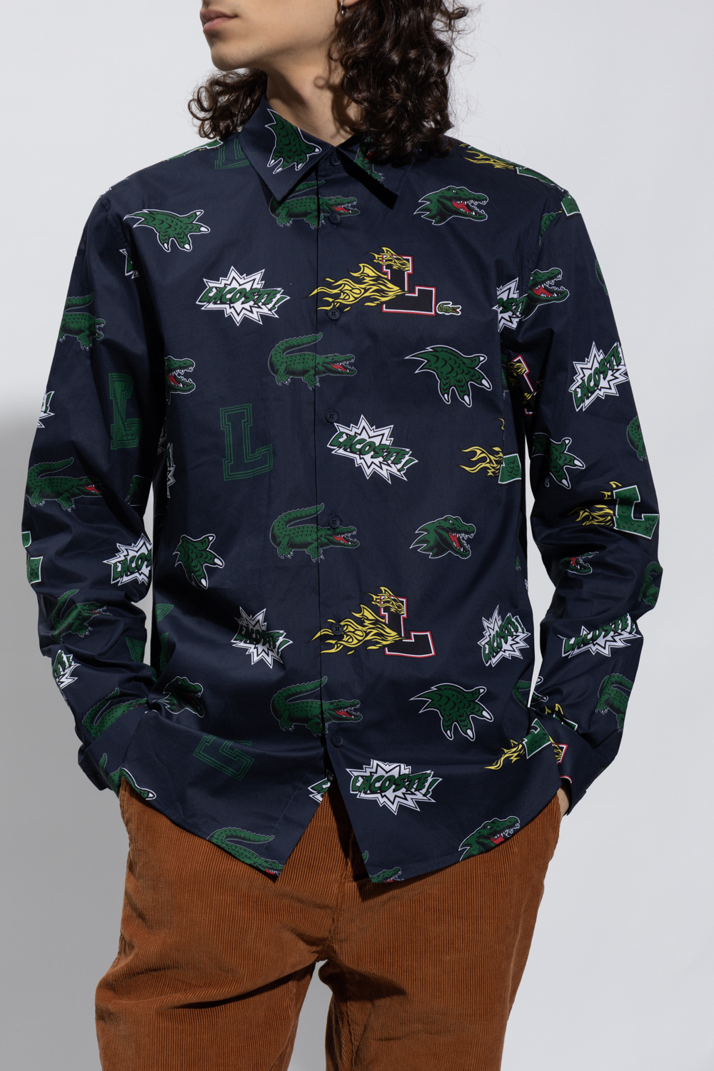 lacoste Green Patterned shirt