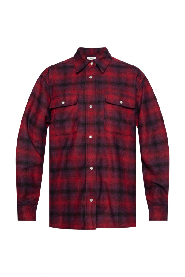 Mixed Media Full-zip Hoodie Checked shirt