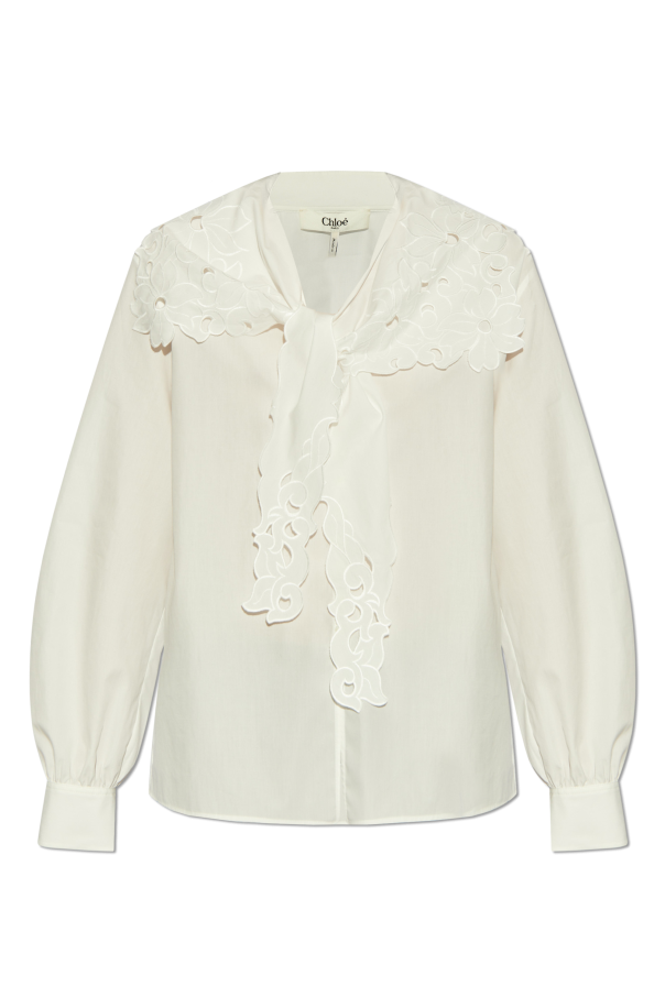 Chloé Cotton shirt with lace trim