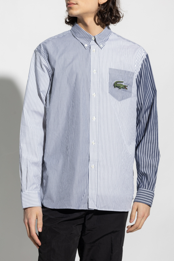 LOUIS VUITTON - striped shirt - cotton - white / gray - size 40-1/4 or M