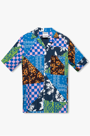 patterned knitted polo shirt