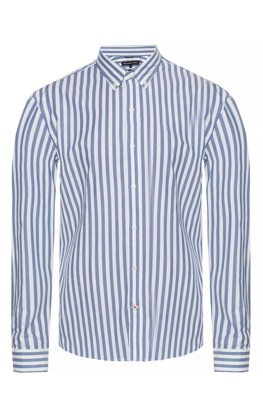 Striped Textured Cotton Tshirt  Michael Kors
