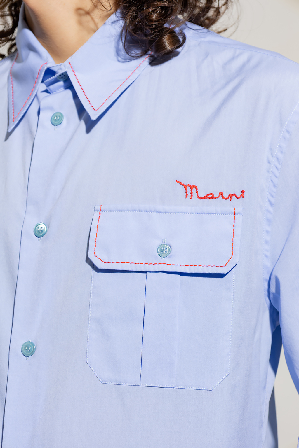 marni knit marni knit logo-patch short-sleeved shirt