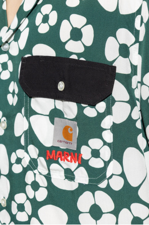 Marni architectural Carhartt WIP Marni architectural logo stamped zipped wallet