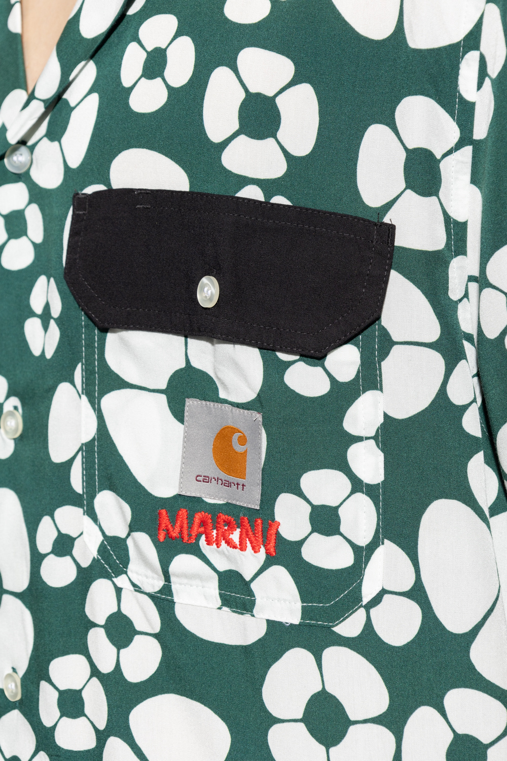 Marni Kids logo-patch baseball cap MARNI FRINGED TOP